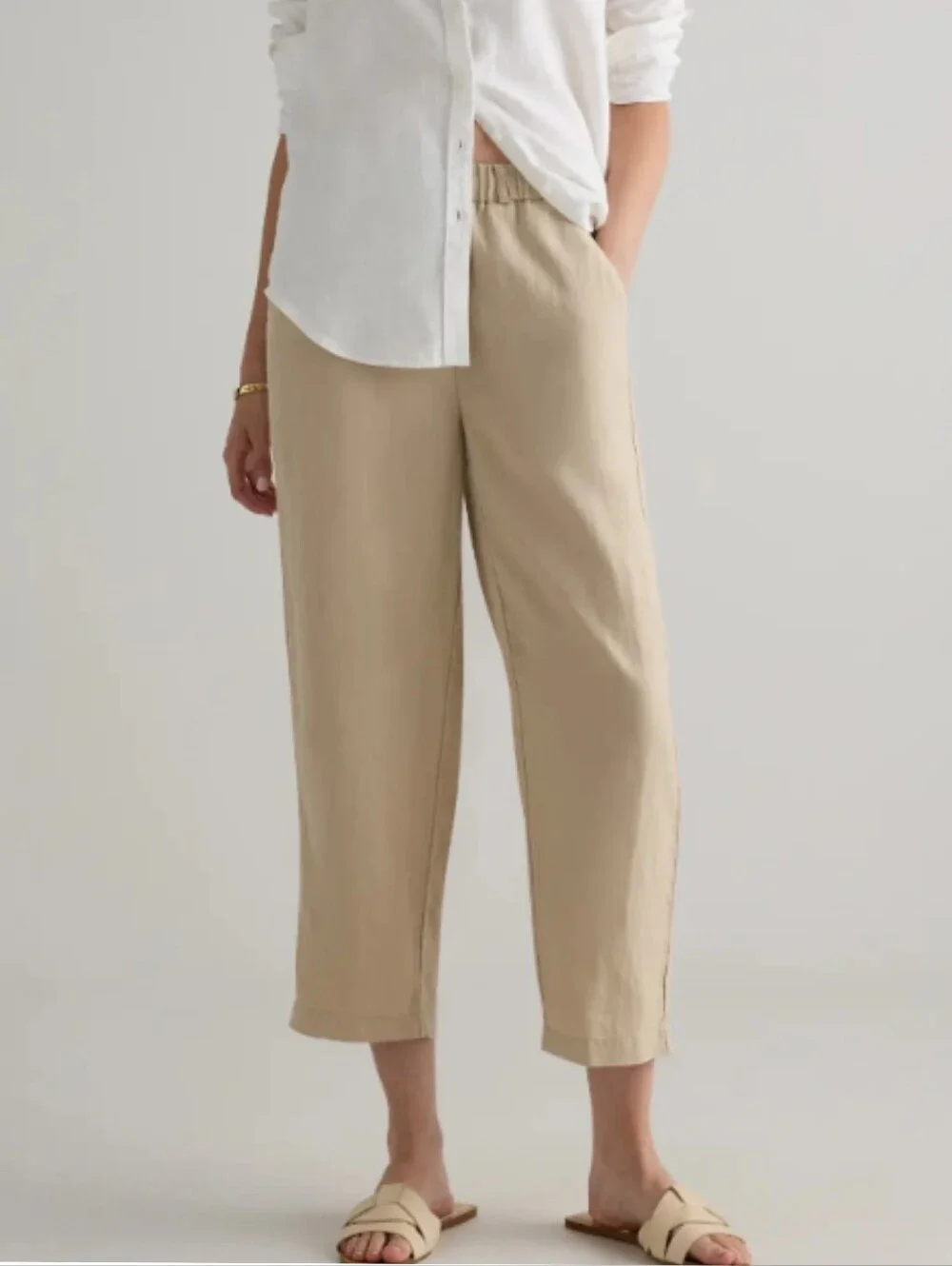 Quince European Linen Pants In Driftwood